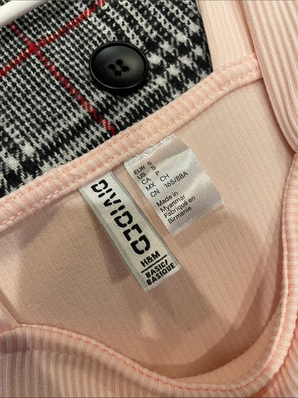 Divided Pale Pink Ribbed Crop Top - Picture 3 of 3